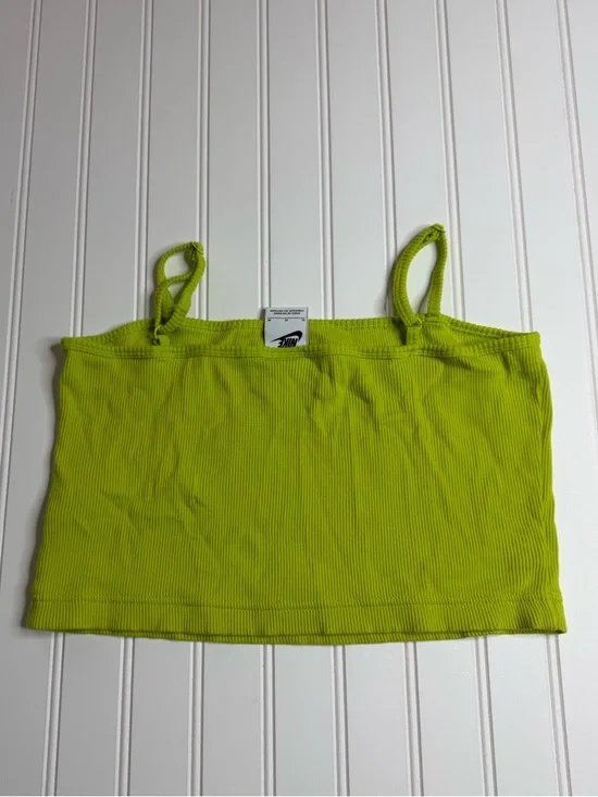 Nike Women's Neon Green Ribbed Cropped Camisole - Picture 2 of 5